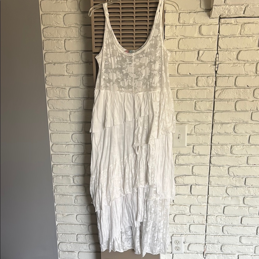 Elegant White Tiered Dress from free people